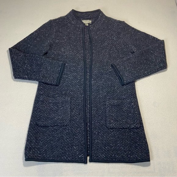 500 MAISON CINQCENT Womens Wool Blend Open Cardigan Long Line Size 10 - Picture 2 of 8